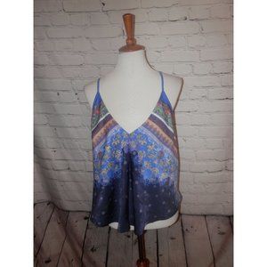 Free People Blue and Brown Camisole